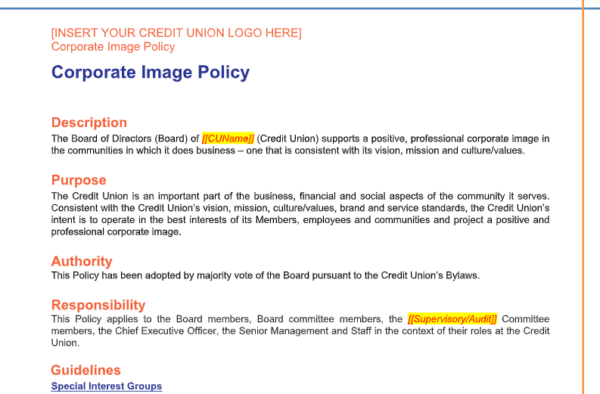 The Corporate Image Policy